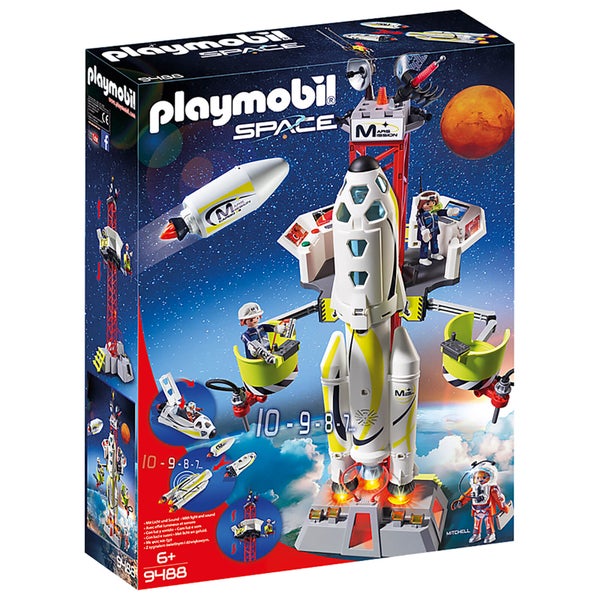 Playmobil Space Mission Raketenstartplatz mit Lichtern und Sound (9488)