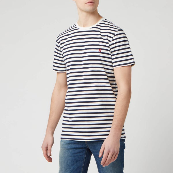 Joules Men's Boathouse T-Shirt - Cream Navy Stripe