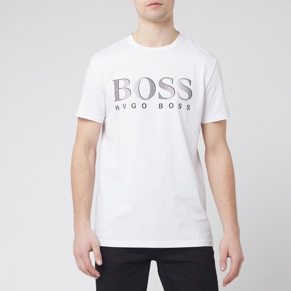BOSS Men's T-Shirt Large Logo Rn - White