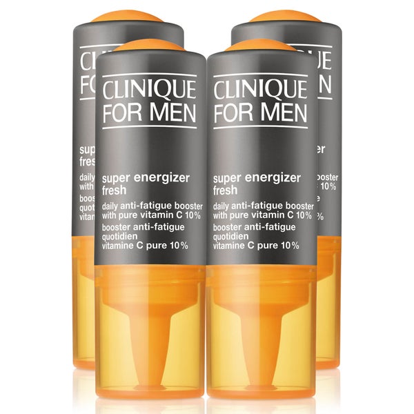 Clinique for Men Energiser Fresh Daily Anti-Fatigue Booster with Pure Vitamin C 10% 34ml (Pack of 4)