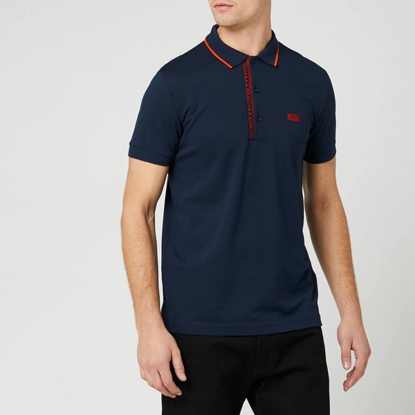 BOSS Men's Paule 4 Polo Shirt - Navy/Orange