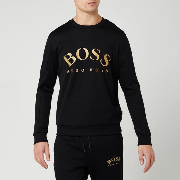 BOSS Men's Salbo Large Logo Sweatshirt - Black/Gold