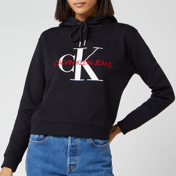 Calvin Klein Jeans Women's Monogram Boxy Hoodie - Black