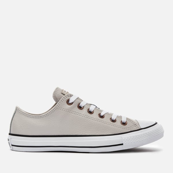 Converse Men's Chuck Taylor All Star Leather Ox Trainers - Pale Putty/White/Black