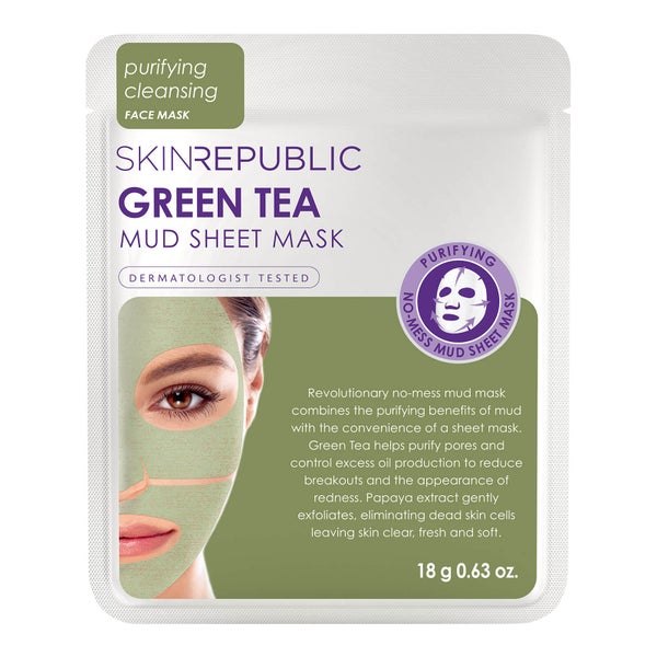 Skin Republic Green Tea Mud Face Sheet Mask 18g