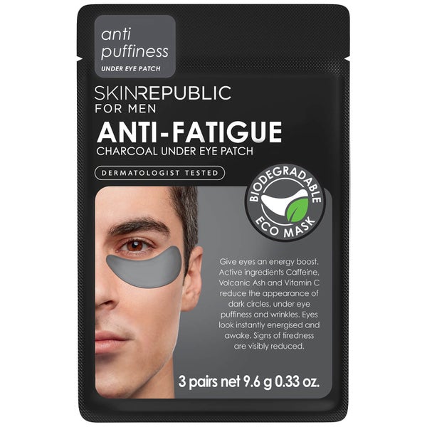 Skin Republic Men's Anti-Fatigue Charcoal Under Eye Patches 9.6g (3 Pairs)