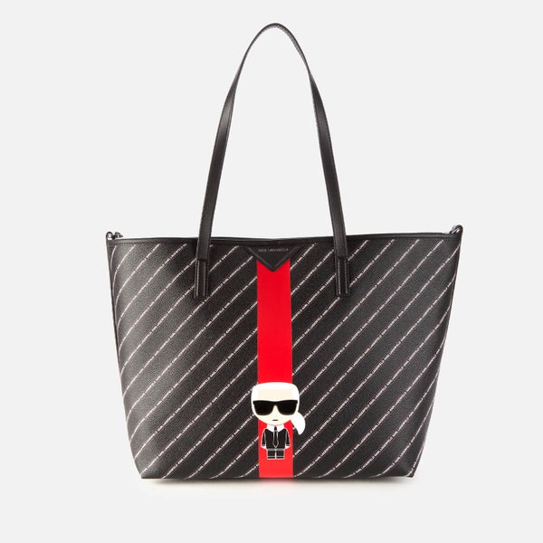 Karl Lagerfeld Women's K/Stripe Ikonik Tote Bag - Black