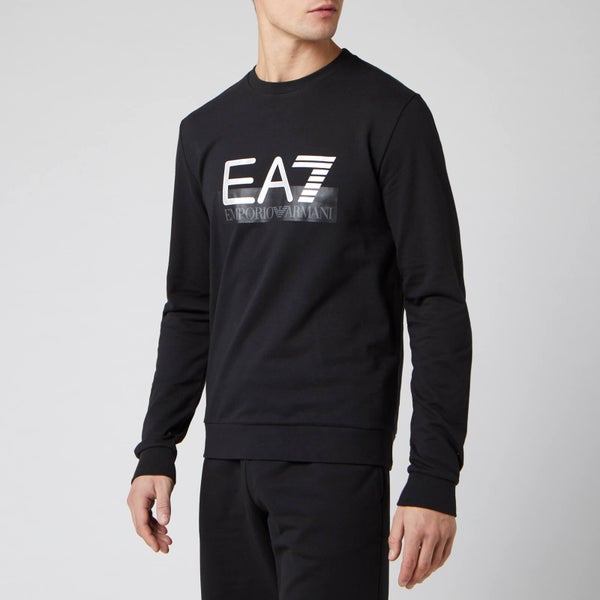 Emporio Armani EA7 Men's Large Logo Crew Neck Sweatshirt - Black