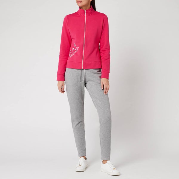 Emporio Armani EA7 Women's Tracksuit With Full Zip Jacket - Pink/Grey