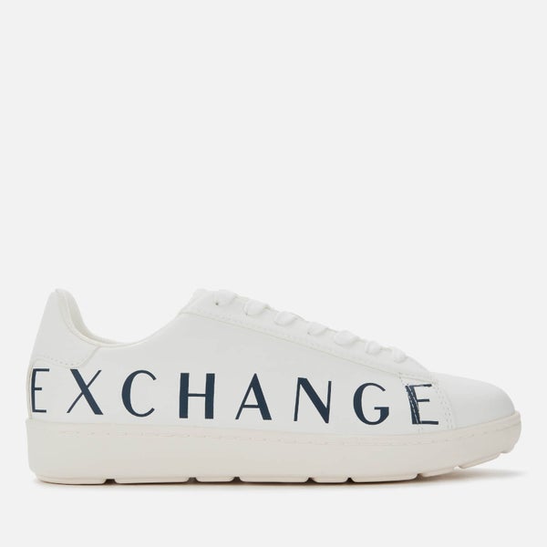 Armani Exchange Men's Leather Low Top Trainers - White/White