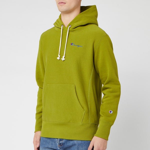 Champion Men's Small Script Hooded Sweatshirt - Green