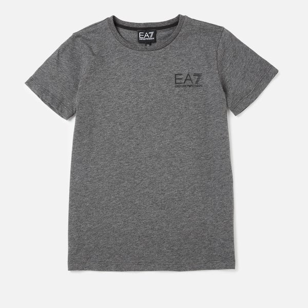 EA7 Boys' Train Core ID Short Sleeve T-Shirt - Dark Grey Melange