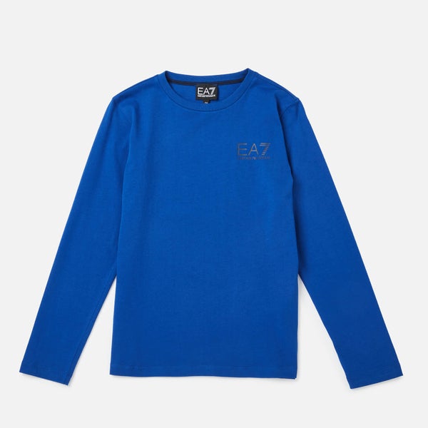 EA7 Boys' Train Core ID Long Sleeve T-Shirt - Mazarine Blue