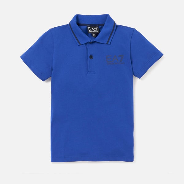 EA7 Boys' Train Core ID Short Sleeve Polo Shirt - Mazarine Blue