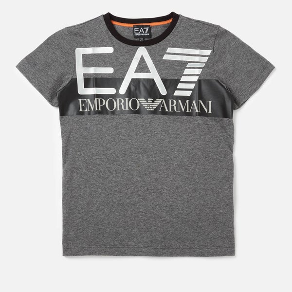 EA7 Boys' Train Visibility Short Sleeve T-Shirt - Dark Grey Melange