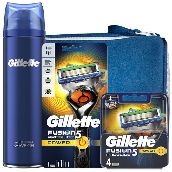 Gillette Fusion5 Proglide Power Shaving Kit with Wash Bag