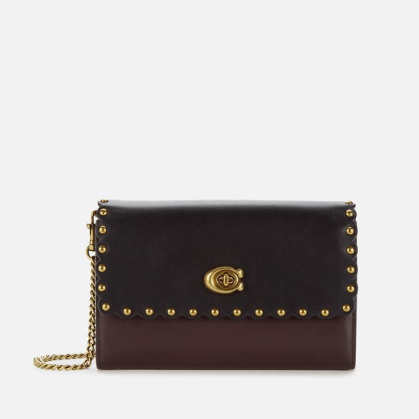 Coach Women's Colorblock Scallop Rivets Marlow Bag - Black