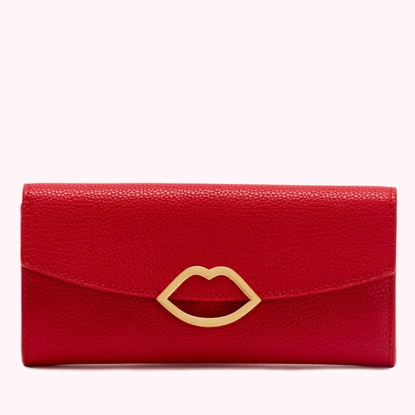 Lulu Guinness Women's Cut Out Lip Trisha Wallet - Classic Red