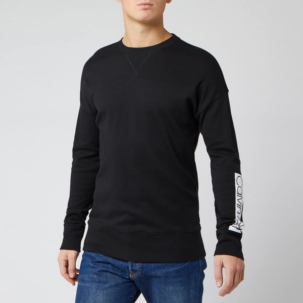 Calvin Klein Men's Logo Sleeve Sweatshirt - Black