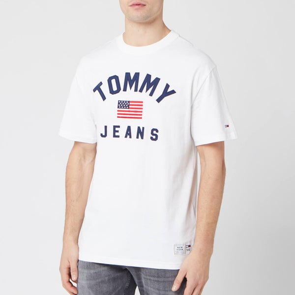 Tommy Jeans Men's USA Flag T-Shirt - Classic White