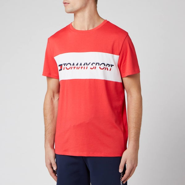 Tommy Sport Men's Short Sleeve Logo T-Shirt - Hibiscus Red