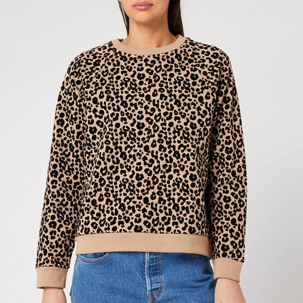 Whistles Women's Flocked Leopard Sweater - Camel