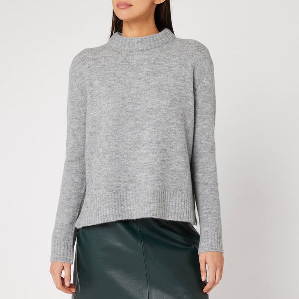Whistles Women's Ribbed Neck Knit Jumper - Grey