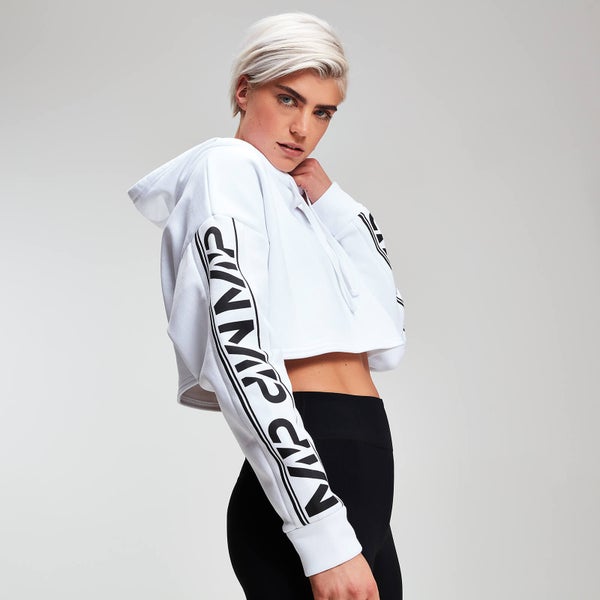 MP Rest Day Women's Logo Cropped Hoodie - White