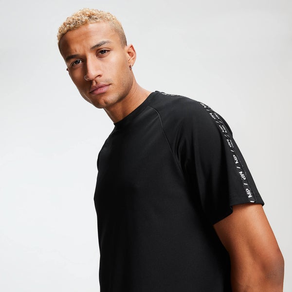 T-shirt in tricot con doppia fascia - Nero