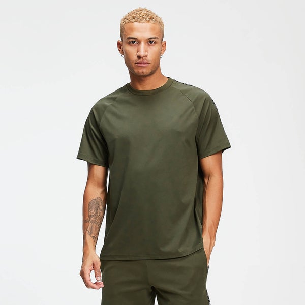 T-shirt in tricot con doppia fascia - Verde militare