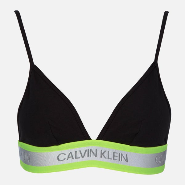 Calvin Klein Women's Neon Detail Unlined Triangle Bra - Black