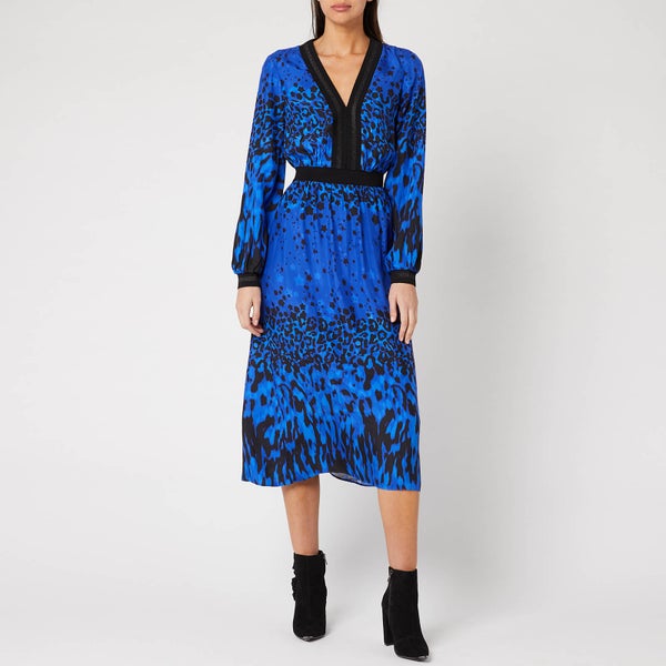 Ted Baker Women's Maryema Quartz Printed Long Sleeve Midi Dress - Blue