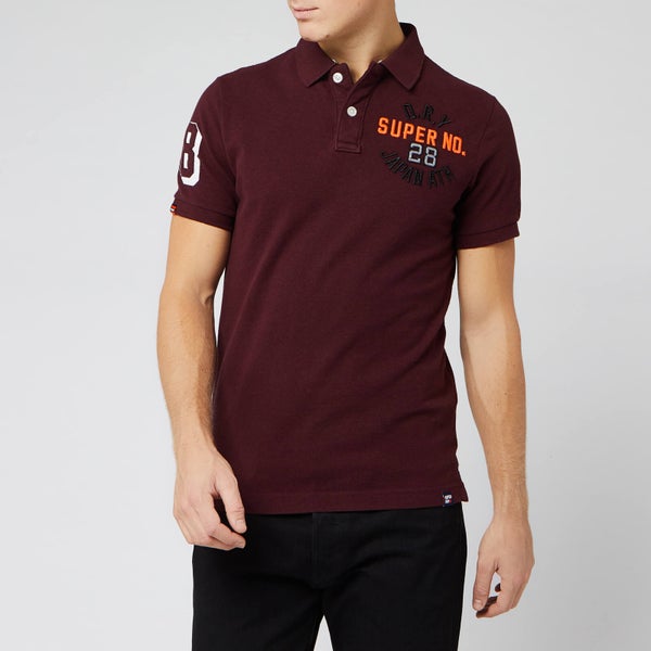 Superdry Men's Superstate Shadow Polo Shirt - Buck Burgundy Marl