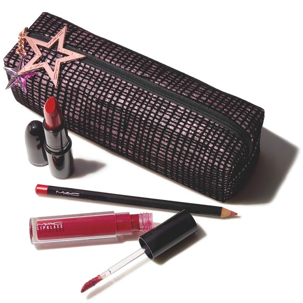 MAC Starlit Lip Bag - Red (Worth £47)