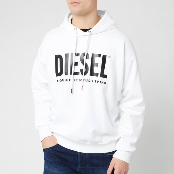 Diesel Men's Division Diesel Logo Hoodie - White