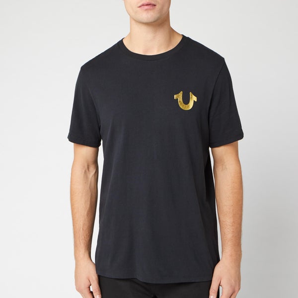 True Religion Men's Metallic Gold Buddha T-Shirt - Black