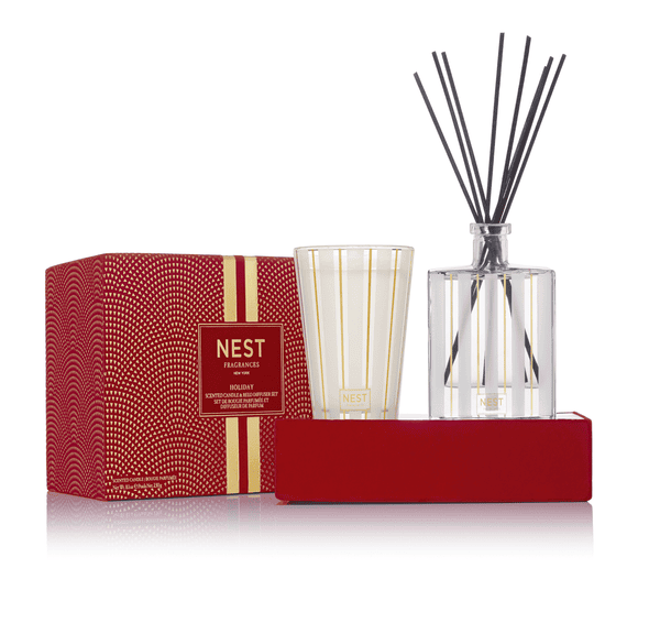 NEST Fragrances Festive Holiday Candle and Diffuser Set