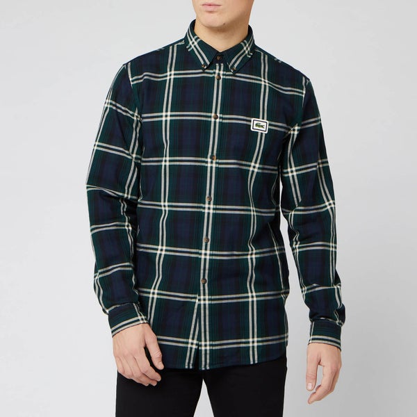 Lacoste Men's Large Check Long Sleeve Shirt - Sabler