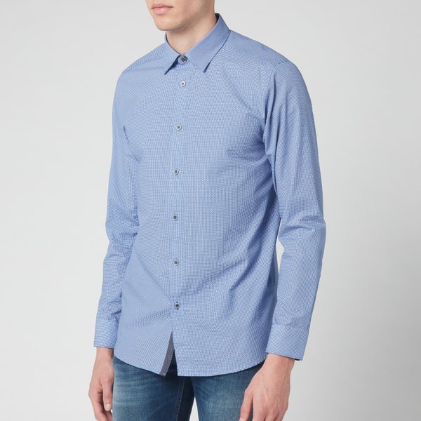 Ted Baker Men's Femme Cotton Geo Print Long Sleeve Shirt - Blue