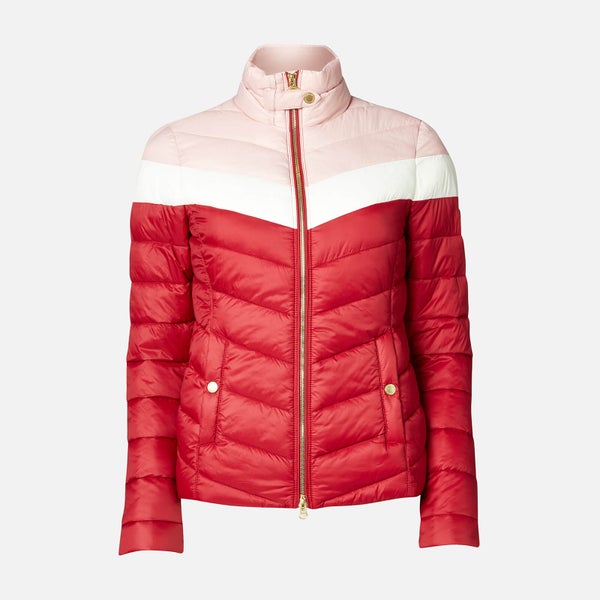 Barbour International Women's Auburn Blocked Quilted Jacket - Rhubarb/Clud/Blusher