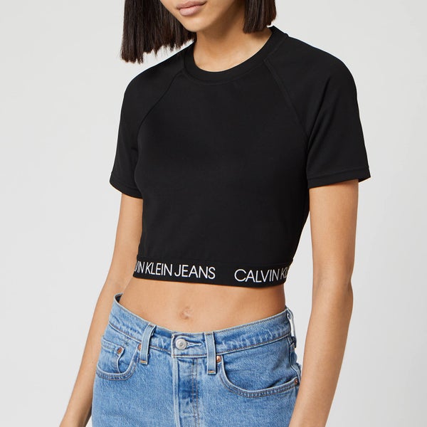 Calvin Klein Jeans Women's Logo Elastic Milano Top - CK Black