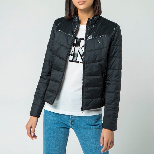 Calvin Klein Jeans Women's Padded Moto Jacket - CK Black