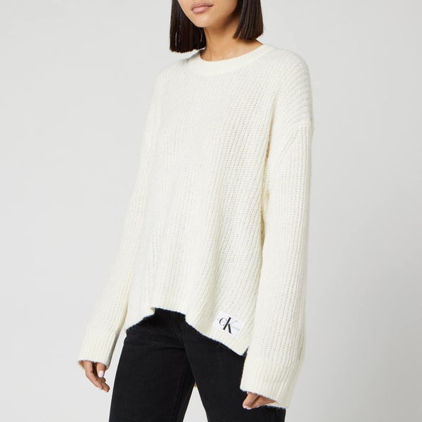 Calvin Klein Jeans Women's Wool Blend Jumper - Winter White