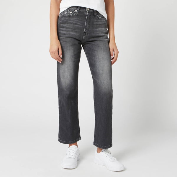 Calvin Klein Jeans Women's High Rise Straight Ankle Jeans - Black