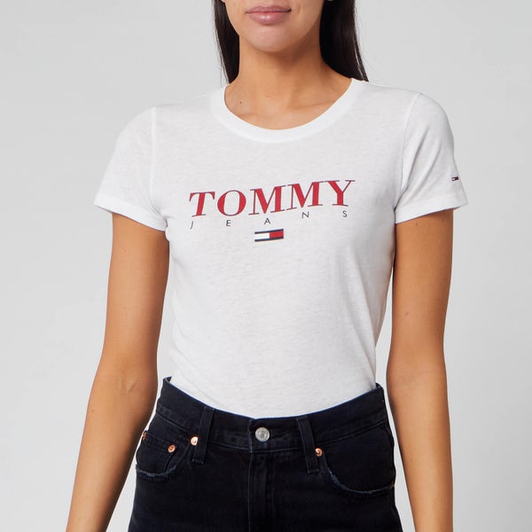 Tommy Jeans Women's Essential Slim Logo T-Shirt - Classic White