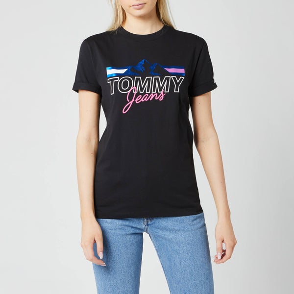 Tommy Jeans Women's Mountain Flag T-Shirt - Tommy Black