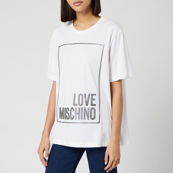 Love Moschino Women's Logo Box T-Shirt - White