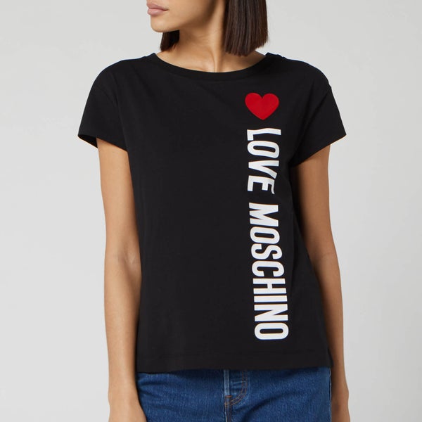 Love Moschino Women's Side Logo Core T-Shirt - Black