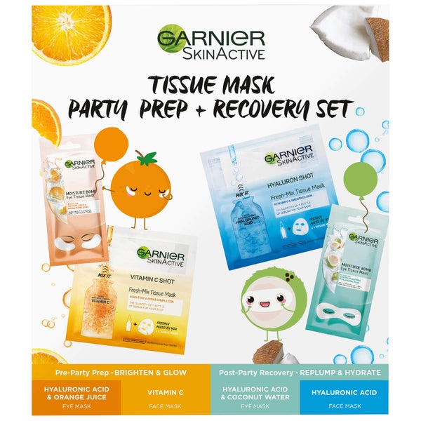 Garnier Tissue Mask Party Prep and Recovery Set (Worth £14.95)