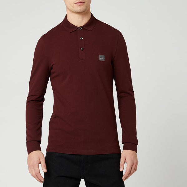 BOSS Men's Passerby Polo Long Sleeve Shirt - Red